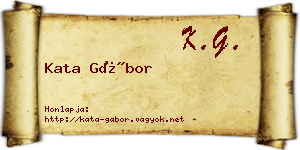 Kata Gábor névjegykártya